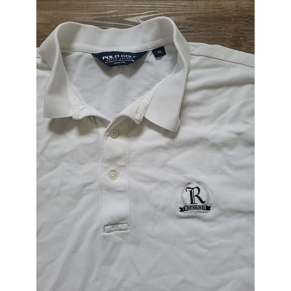 Polo Golf Ralph Lauren Mens XL White Roxiticus Golf Club Pique Polo Shirt - Picture 2 of 5